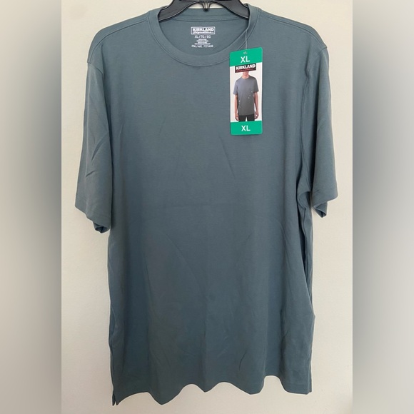 Kirkland Signature Men's Pima Cotton Slub Tee Dark Gray - Picture 1 of 6